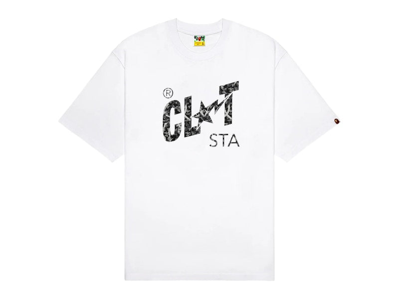 BAPE x CLOT Camo CLOT STA Logo Relaxed Fit T-shirt White