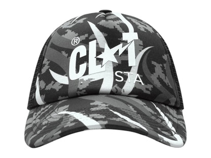 BAPE x CLOT Egra Camo Trucker Cap Grey