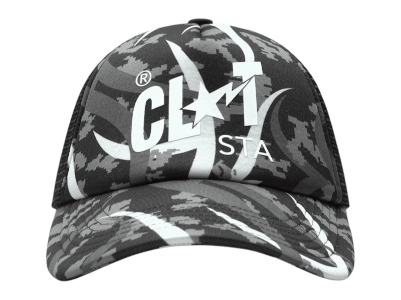 BAPE x CLOT Egra Camo Trucker Cap Grey