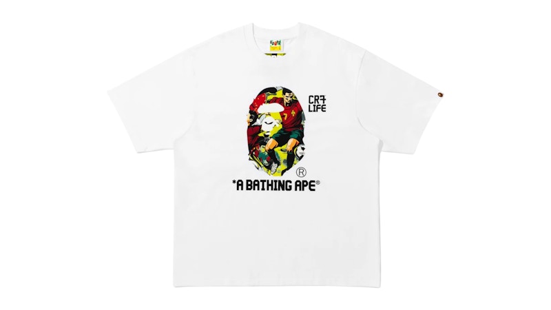 BAPE x CR7 Life Comic Graphic A Bathing Ape Relaxed Fit Tee White/Yellow/Red