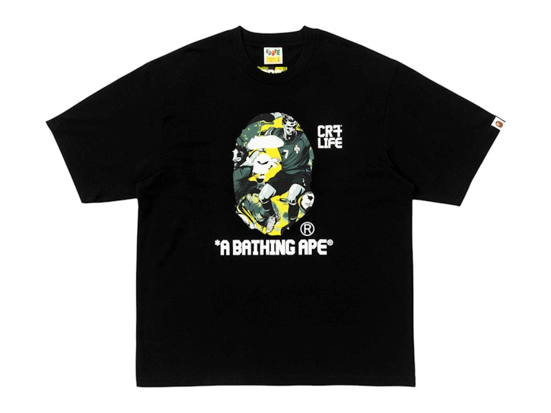 BAPE x CR7 Life Graphic A Bathing Ape Relaxed Fit Tee Black
