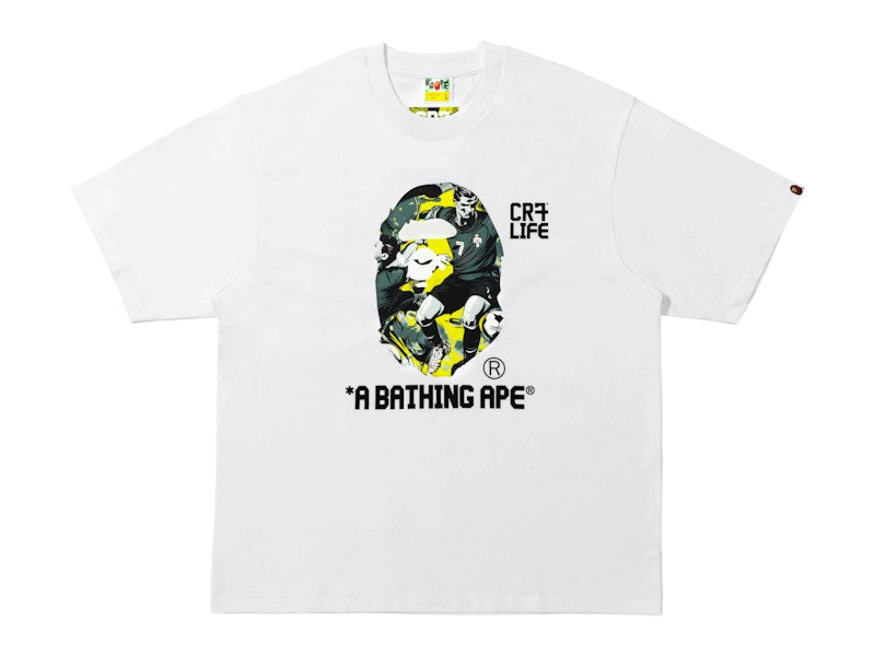 BAPE x CR7 Life Graphic A Bathing Ape Relaxed Fit Tee White