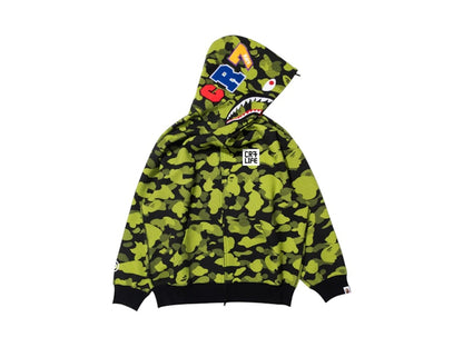 BAPE x CR7 Life Logo Relaxed Fit Shark Full Zip Hoodie Green