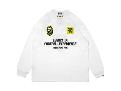 BAPE x CR7 Life Multi Logo Relaxed Fit LS Football Jersey White