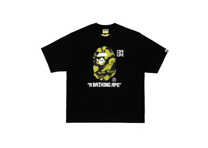 BAPE x CR7Life Big Ape Head Reflection Camo Tee Black