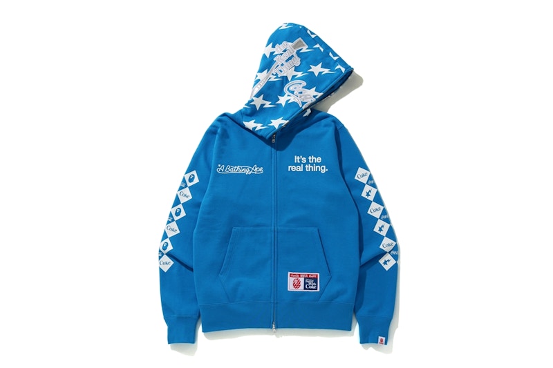 BAPE x Coca Cola Full Zip Hoodie Blue