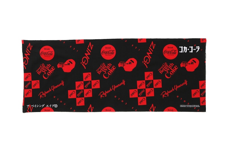 BAPE x Coca Cola Japanese Hand Towel Black