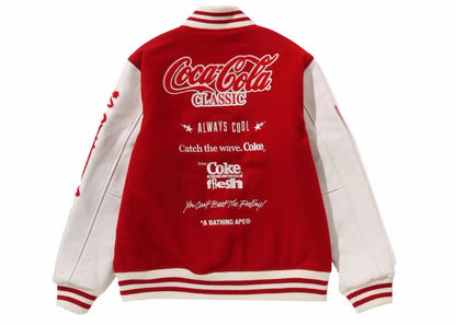 BAPE x Coca-Cola Varsity Jacket Red