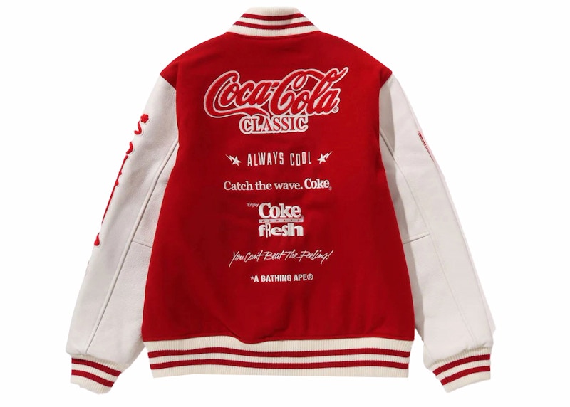 BAPE x Coca-Cola Varsity Jacket Red