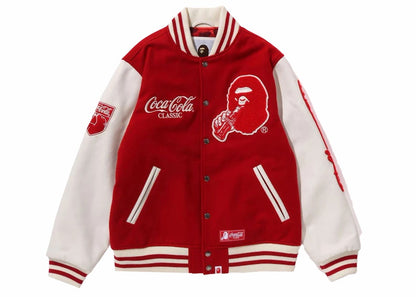 BAPE x Coca-Cola Varsity Jacket Red