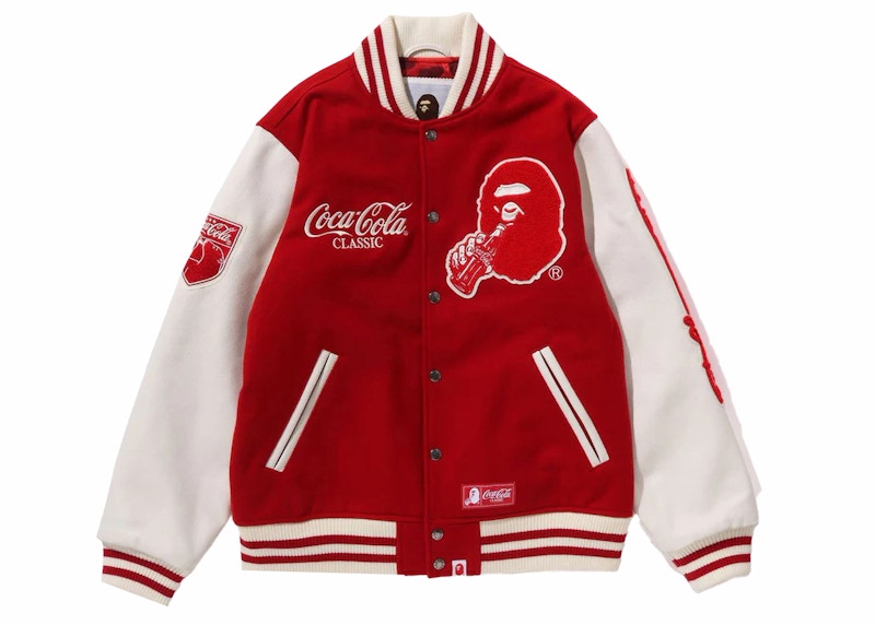 BAPE x Coca-Cola Varsity Jacket Red