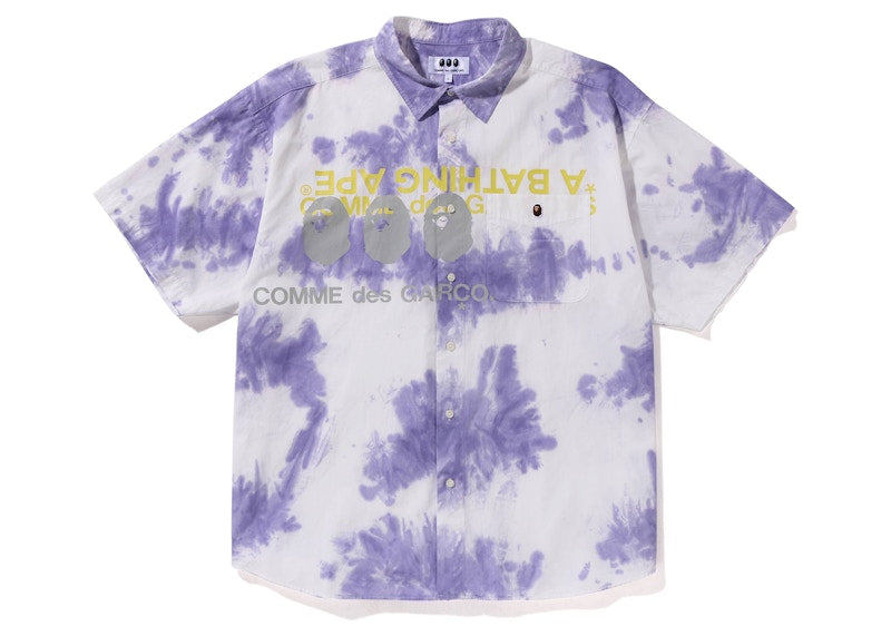 BAPE x Comme des Garcon Osaka Tie Dye Loose Fit S/S Shirt Purple