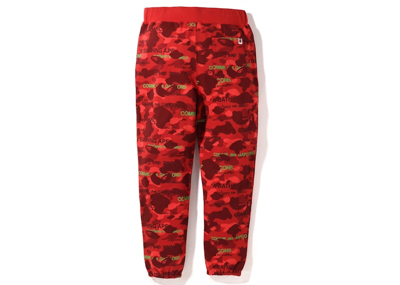 BAPE x Comme des Garcons Osaka Camo Sweatpants Red