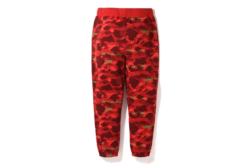BAPE x Comme des Garcons Osaka Camo Sweatpants Red