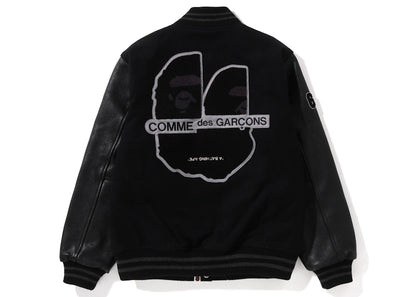 BAPE x Comme des Garcons Osaka Exclusive Varsity Jacket Black