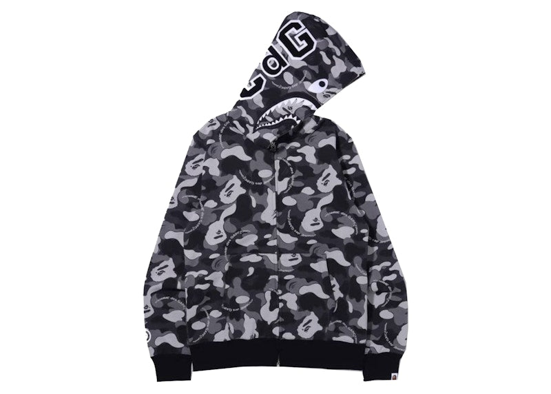 BAPE x Comme des Garcons Osaka Shark Full Zip Hoodie Black