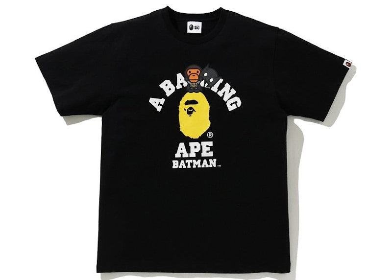 BAPE x DC Baby Milo Batman College Tee Black