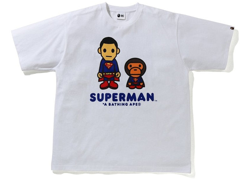 BAPE x DC Baby Milo Superman Relaxed Fit Tee White