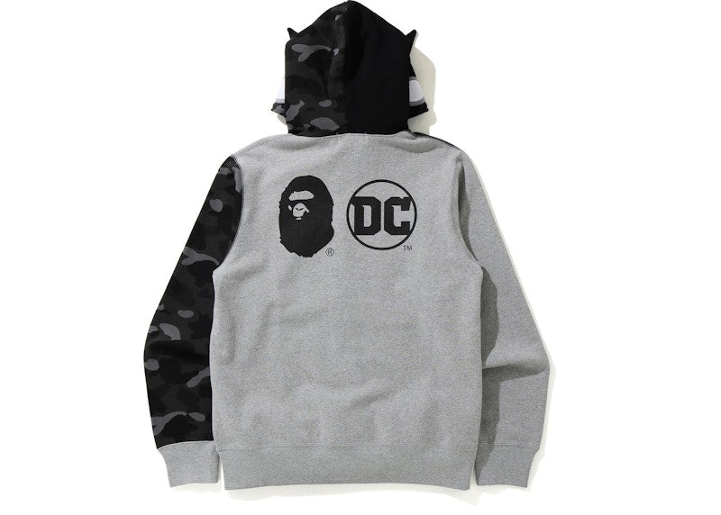 BAPE x DC Batman Full Zip Hoodie Gray