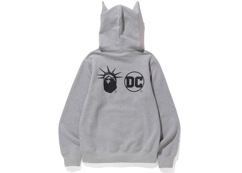 BAPE x DC Batman Pullover Hoodie Gray