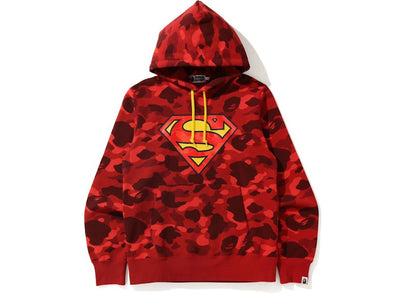 BAPE x DC Superman Camo Pullover Hoodie Red