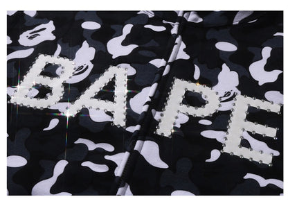 BAPE x DSM Camo Crystal Stone Full Zip Hoodie Black