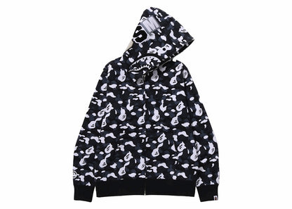 BAPE x DSM Camo Shark Full Zip Hoodie Black