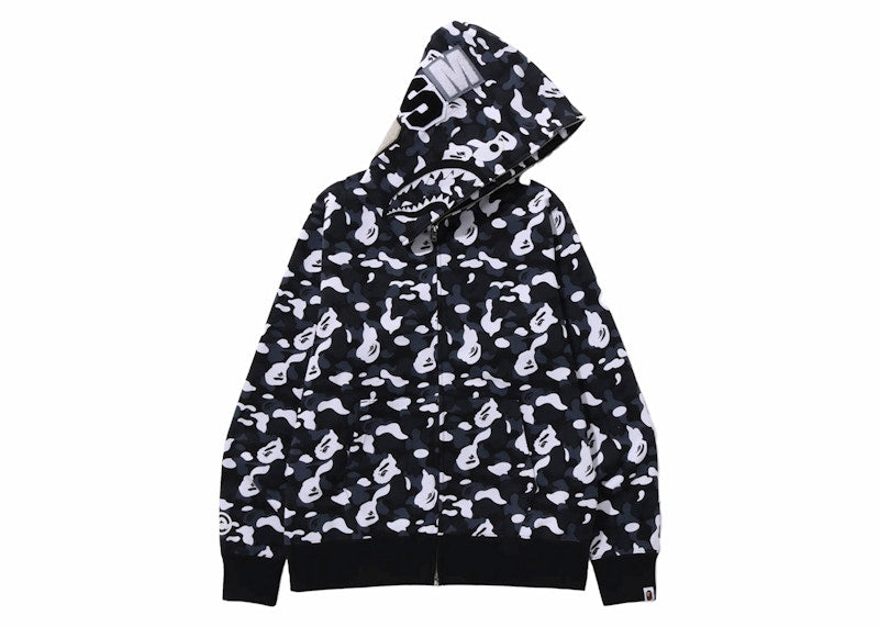 BAPE x DSM Camo Shark Full Zip Hoodie Black