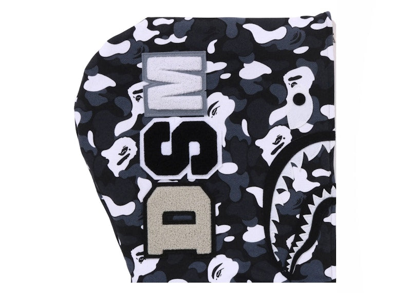 BAPE x DSM Camo Shark Full Zip Hoodie Black
