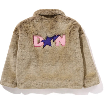 BAPE x Don Toliver Faux Fur Jacket Beige