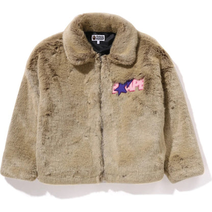 BAPE x Don Toliver Faux Fur Jacket Beige
