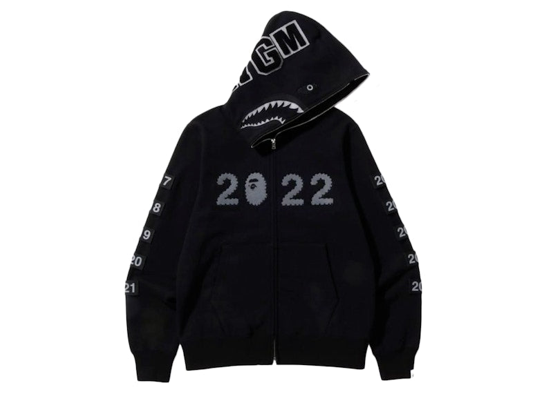 BAPE x Dover Street Market Ginza 10th Anniversary Limited Shark Full Zip Hoodie (Edition of 10) Black