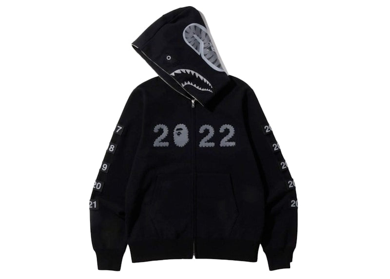 BAPE x Dover Street Market Ginza 10th Anniversary Limited Shark Full Zip Hoodie (Edition of 10) Black
