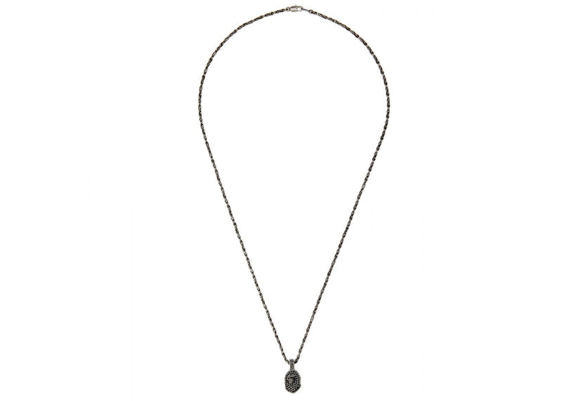 BAPE x Dover Street Market Special Camo Swarovski Ape Head Necklace Black