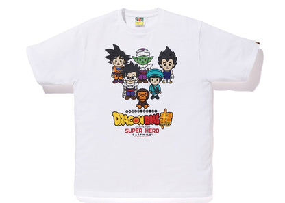 BAPE x Dragon Ball Super Goku & Gohan & Pan & Piccolo &Vegeta Baby Milo Japan Exclusive Tee White