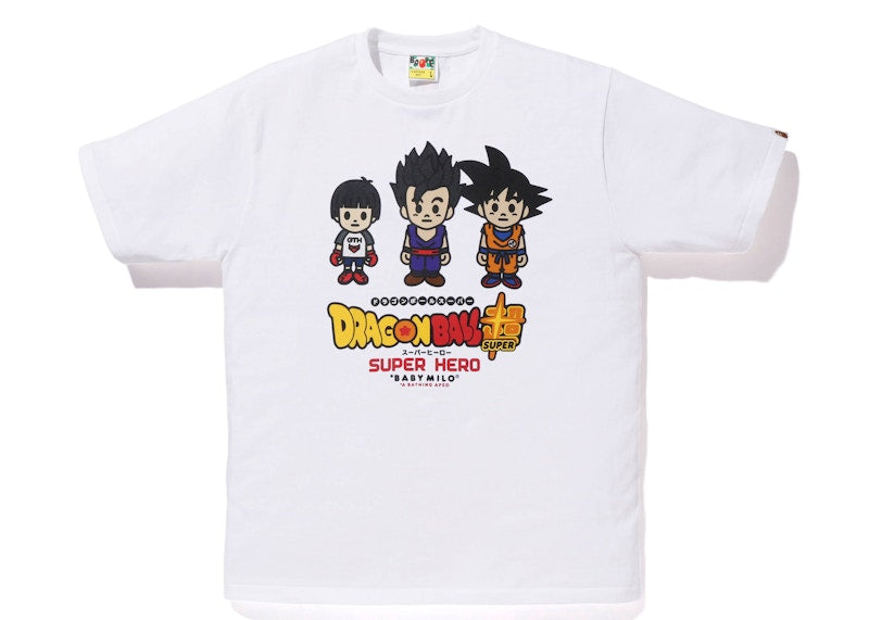 BAPE x Dragon Ball Super Pan & Son Gohan & Son Goku Baby Milo Japan Exclusive Tee White