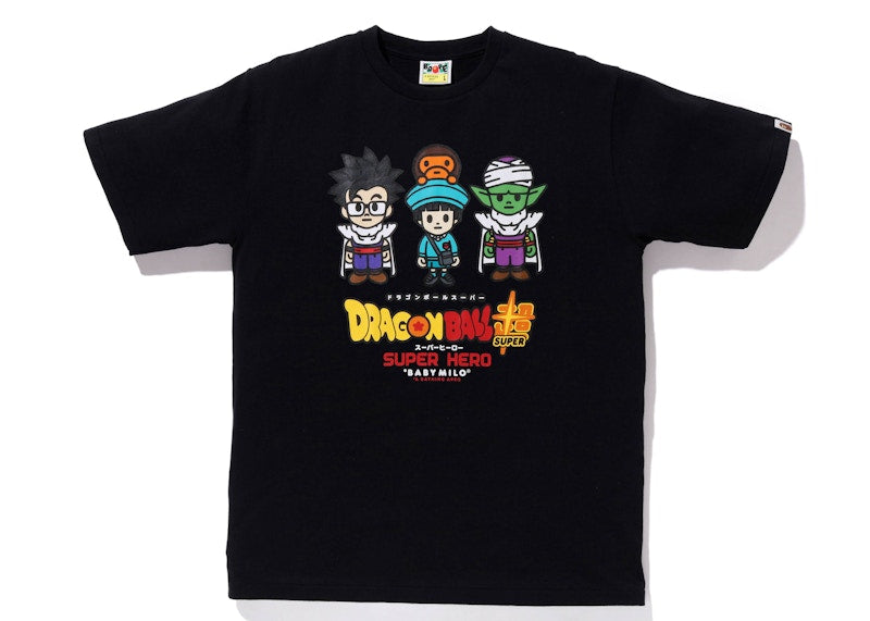 BAPE x Dragon Ball Super Son Gohan & Pan & Piccolo Baby Milo Japan Exclusive Tee Black