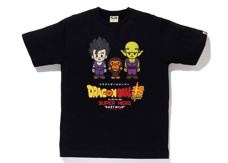 BAPE x Dragon Ball Super Son Gohan & Piccolo Baby Milo Japan Exclusive Tee Black