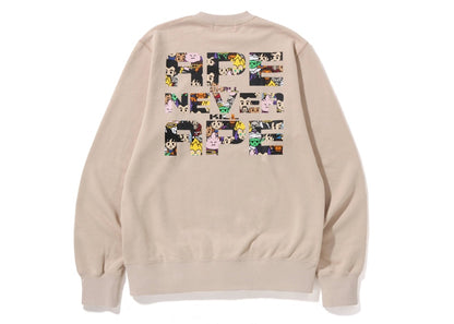 BAPE x Dragon Ball Z Ape Head Crewneck Sweatshirt Beige