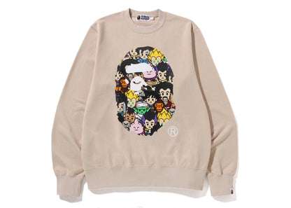 BAPE x Dragon Ball Z Ape Head Crewneck Sweatshirt Beige