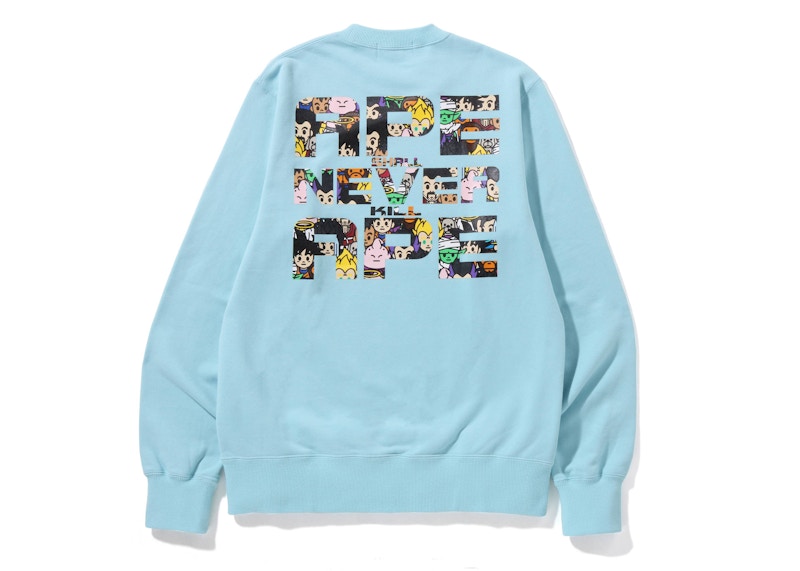 BAPE x Dragon Ball Z Ape Head Crewneck Sweatshirt Sax