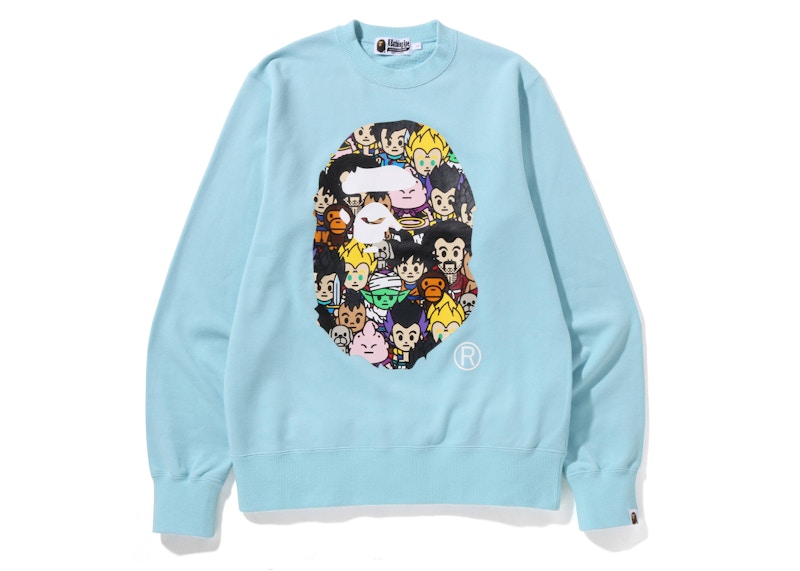 BAPE x Dragon Ball Z Ape Head Crewneck Sweatshirt Sax