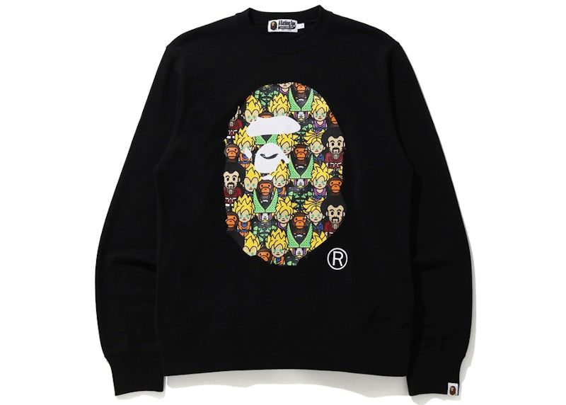 BAPE x Dragon Ball Z Baby Milo Big Ape Head Crewneck Black