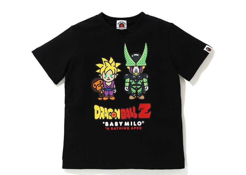 BAPE x Dragon Ball Z Baby Milo Son Gohan And Cell Kids Tee Black