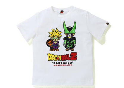 BAPE x Dragon Ball Z Baby Milo Son Gohan And Cell Kids Tee White