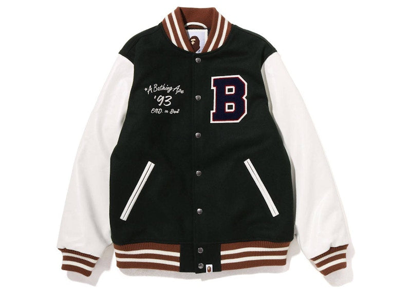 BAPE x END. Varsity Jacket Green