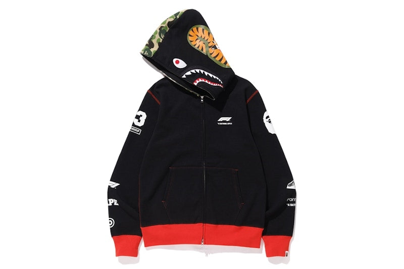 BAPE x F1 Shark Full Zip Hoodie Black