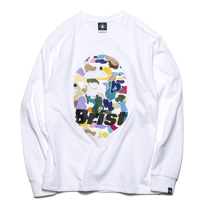 BAPE x F.C.R.B. Ape Head L/S Tee White