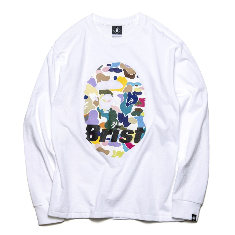 BAPE x F.C.R.B. Ape Head L/S Tee White