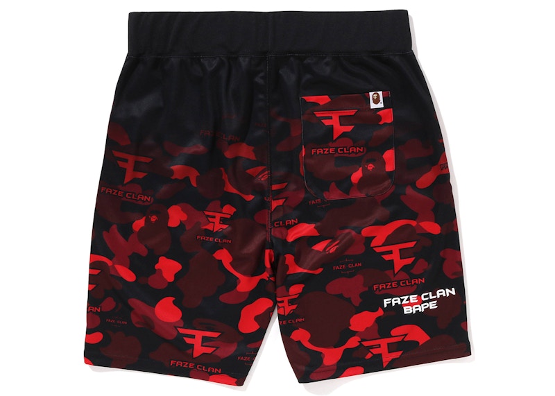 BAPE x Faze Clan Game Shorts Red